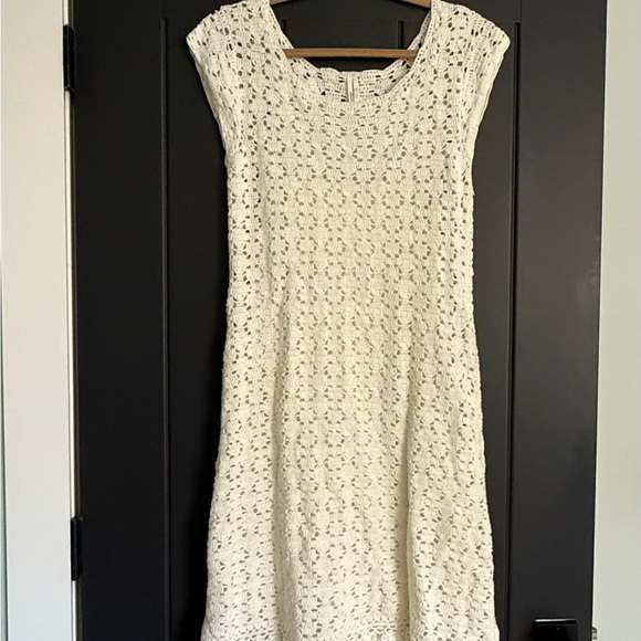 Anthropologie Dresses & Skirts - Anthropologie Cream Crochet Mini Dress
